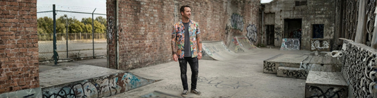 Absurdity Club Straya Chaos Collage overshirt — Australian           internet culture hand-collaged into one layering piece