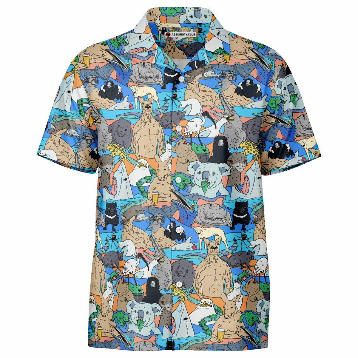 Meanwhile in Australia Collage  Overshirt front host product shot